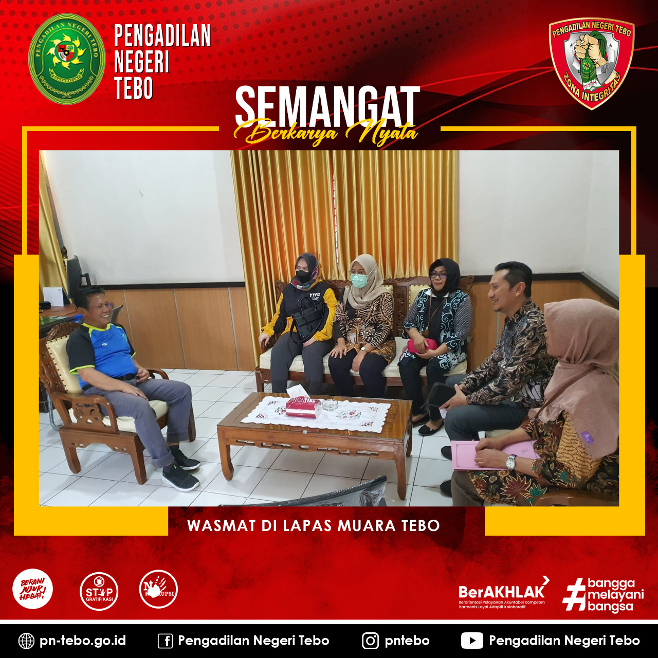 Hakim Pengawas dan Pengamat (WASMAT) Pengadilan Negeri Tebo melakukan pengawasan dan pengamatan di Lapas Kelas IIB Muara Tebo